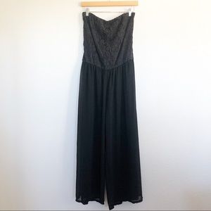 HeartSoul Black Tube Lace Jumpsuit Dress Sz Large
